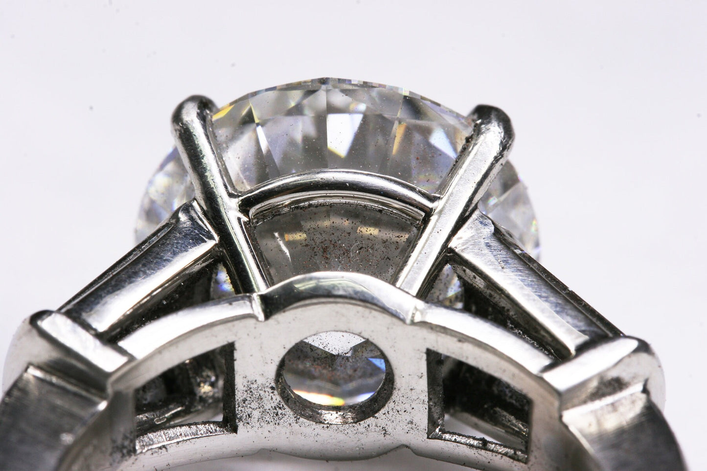 8ct round lab diamond platinum ring, handmade