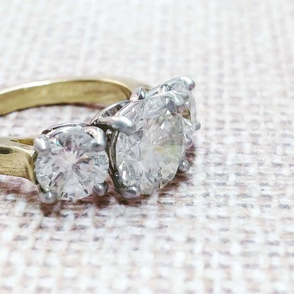 Two tone engagement ring, gold and diamonds