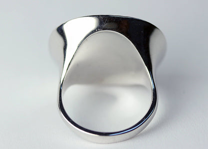 White gold Giant Lapis ring 0.30ct tw diamonds