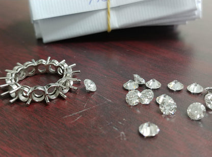 Platinum eternity diamond ring