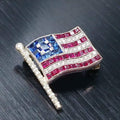 Platinum American Flag pin with diamonds, sapphires and rubies
