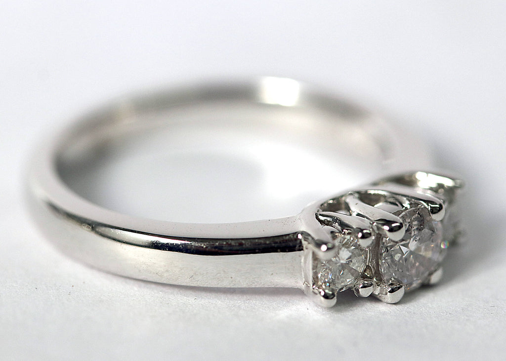 14K Pink diamond center engagement ring