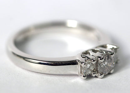 14K Pink diamond center engagement ring