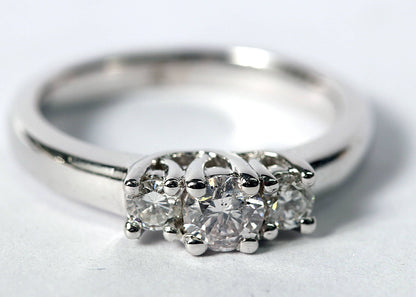 14K Pink diamond center engagement ring