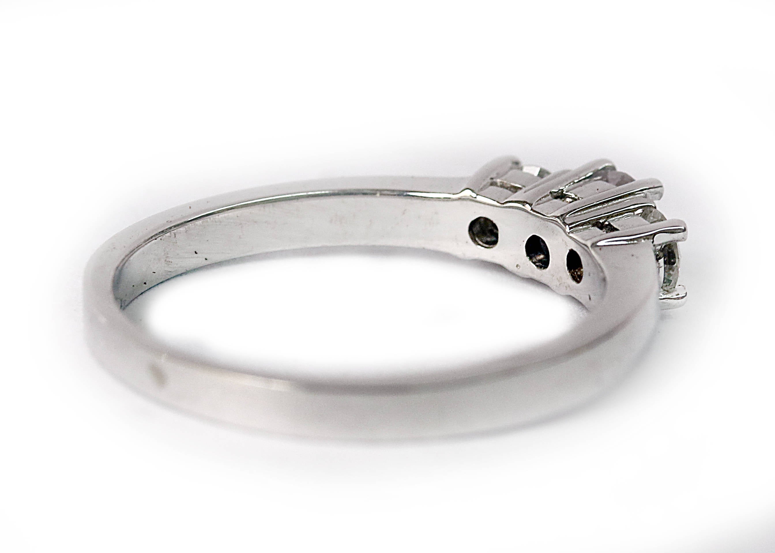 Natural Light Pink diamond center 14K white gold engagement ring